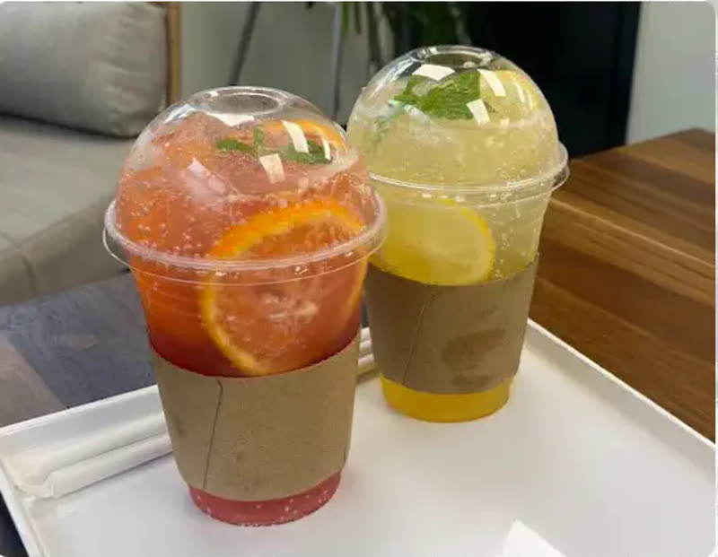 Iced fruit drinks at Cafe Time