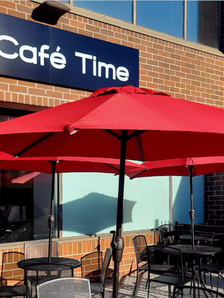Cafe Time storefront on South Fraser Way